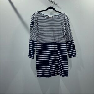 Vineyard Vines Navy White Stripe Cotton Nautical Dress Size Large